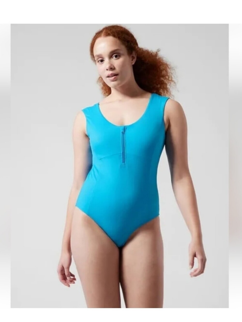Athleta Deep Sea Santorini Blue One-Piece Swimsuit, Size large